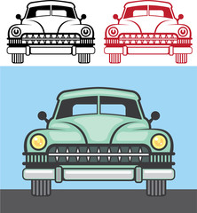Obraz premium Retro Vehicle Front Vector