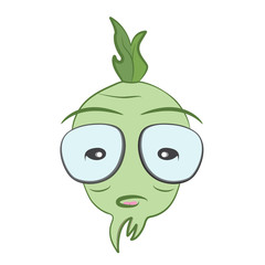 cute cartoon kawaii ninja character fantasy sugar beet isolated vegetable