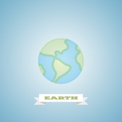 Modern globe earth logo thin line for web and mobile,minimalistic linear flat design. Vector icon on blue light background