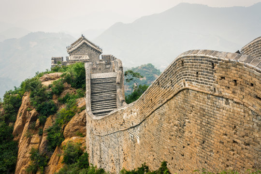 Great Wall Of China In Fog