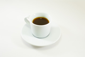 coffee cup close up, isolated white.