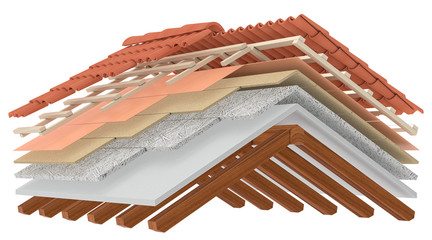 Fototapeta thermal insulation of a roof obraz