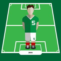 Fototapeta premium Computer game Iran Soccer Football club player