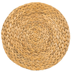 Obraz premium top view of handmade wicker placemat surface