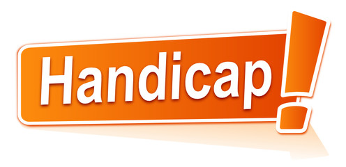 handicap sur &eacute;tiquette orange
