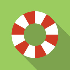 Life-buoy ring colored flat icon