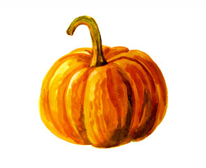 Halloween pumpkin on white.