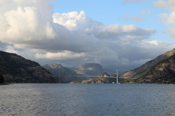 Obraz premium Brigde over Lysefjord, Rogaland, Norway