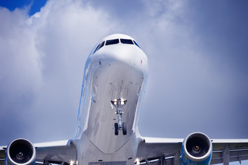 Fototapeta na wymiar Close up of airplane