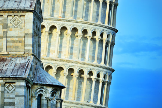 Close up of Piza tower, after refurbishment