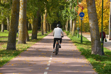 paseo en bicicleta en otoño