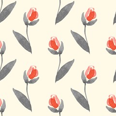 Simple floral background 4. Watercolor seamless pattern