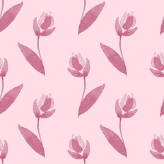 Simple floral background 5. Watercolor seamless pattern