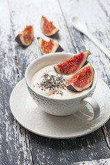yogurt with pieces of fig