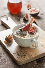 yogurt with pieces of fig