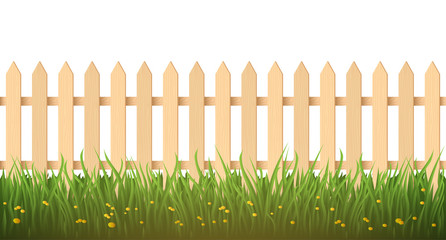 wooden fence with grass