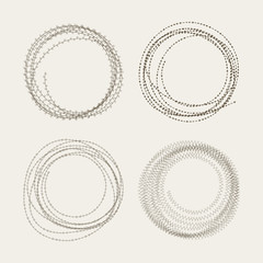 The set of round rough frames. Vector illustration.