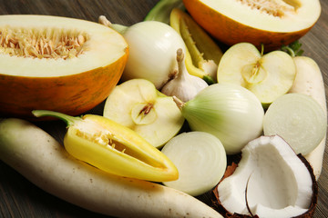 Fruits and vegetables closeup
