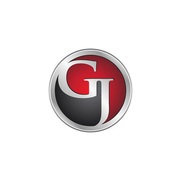 GJ initial circle logo red