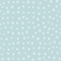 Abstract seamless hand-drawn ink pattern on blue background.