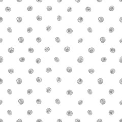 Abstract seamless hand-drawn ink pattern on white background.