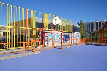 Naklejka premium cancha de fútbol sala al aire libre