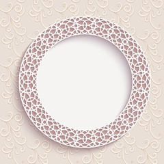 Empty plate on beige background