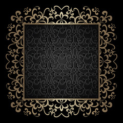 Square gold ornamental frame