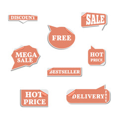 Set of bright labels, vector illustration.