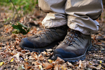 Man's legs on the road