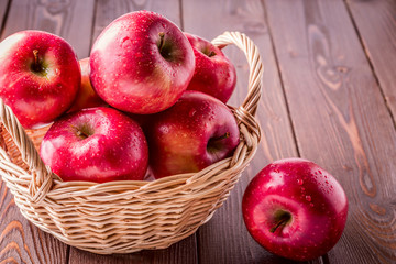 Red apples in the basket