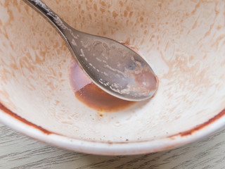 Close up of empty cup of cocoa