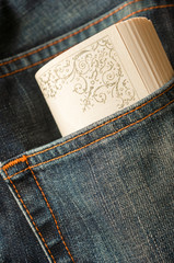 Paperback in jeans pocket