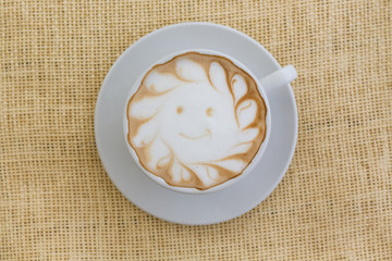 Coffee happy and smiling