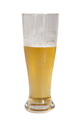 Glass of beer isolated.