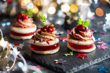 Gordijnen Foie gras and cranberry chutney © Svetlana Kolpakova