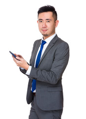 Businessman use of the mobile phone