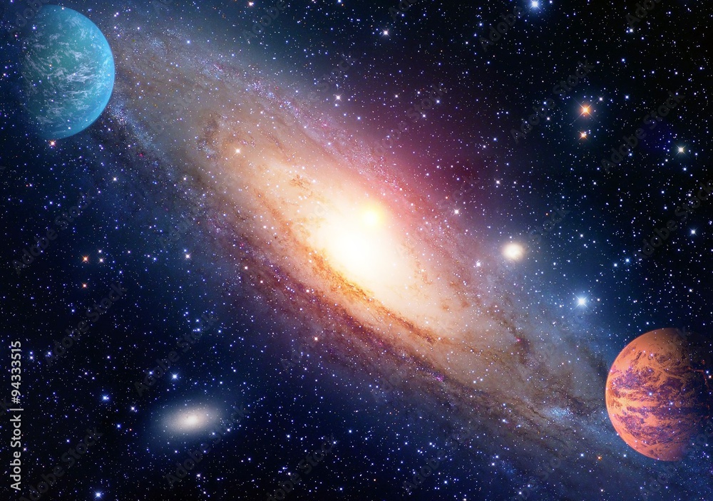 Poster astrology astronomy outer space big bang solar system planet galaxy creation. elements of this image