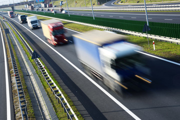 Naklejka premium Four lane controlled-access highway in Poland