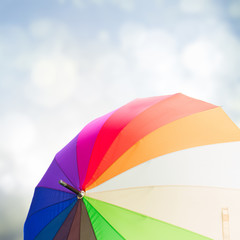 Open rainbow umbrellas 