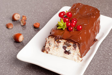 cheese cake with chocolate frosting