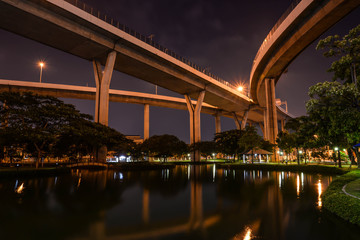Night lights of bridge