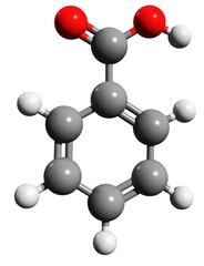 Obraz premium Aromaten - Benzoic acid in Ball and Stick Modelling