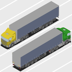 Truck with trailer for Isometric world - 94337185