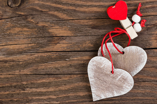 Decorative hearts on Valentine's day