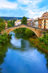 Fototapeta na wymiar Estella bridge in Way of Saint James at Navarra