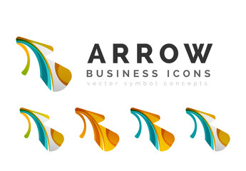 Set of arrow logo business icons