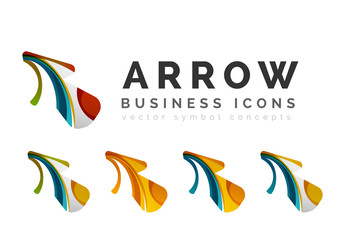 Obraz premium Set of arrow logo business icons