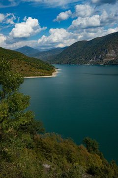 View of Zhinvali Reseroire, Aragvi river, Georgia