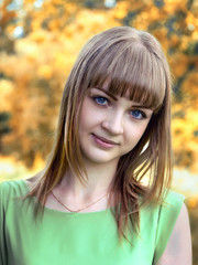 Portrait of a sensual young girl outdoors